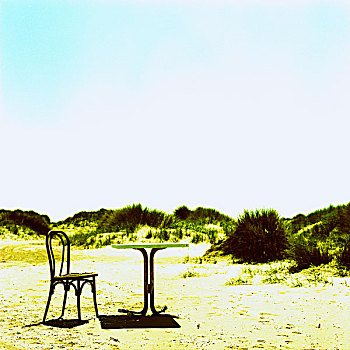 椅子,书桌,海滩