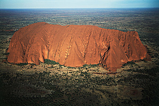 澳大利亚,北领地州,俯视,艾尔斯岩,乌卢鲁巨石,独块巨石,荒芜,大幅,尺寸