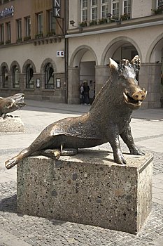 公猪,雕塑,慕尼黑,德国