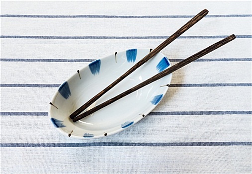 面条,汤碗,木质,筷子,条纹,布