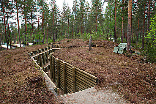 仿制,沟渠,第二次世界大战,靠近,芬兰,欧洲