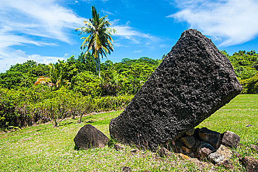 玄武岩,独块巨石,岛屿,帕劳,中心,太平洋