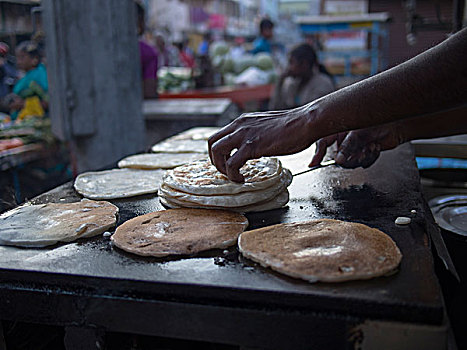 面团,卷,烹饪,班加罗尔,印度