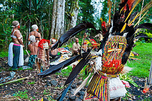 彩色,涂绘,传统,唱歌,高地,巴布亚新几内亚,美拉尼西亚