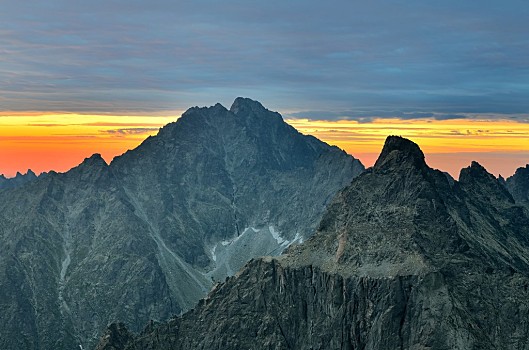 山景,风景,顶峰,高,山