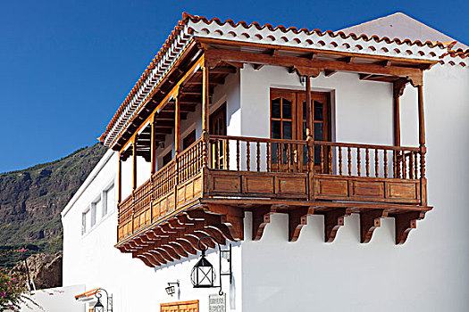 房子,传统,木质,露台,大卡纳利岛,加纳利群岛,西班牙,欧洲