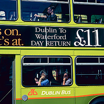 绿色,双层巴士,都柏林,爱尔兰