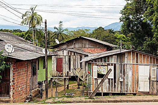 南美,巴西,路边,卫星天线,小,乡村