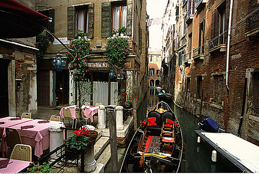 小船,运河,咖啡,威尼斯,意大利