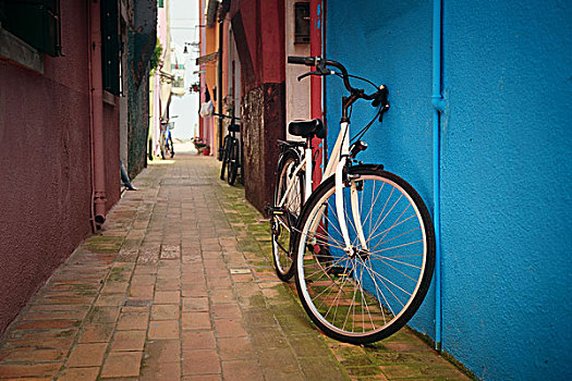 街道,风景,布拉诺岛,彩色,古建筑,威尼斯,意大利