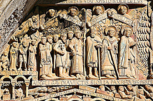 法国,阿韦龙省,孔克,教堂,12世纪,门楣,世界遗产