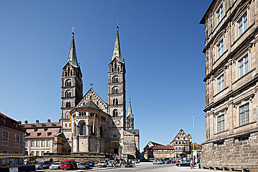 大教堂,班贝格,上弗兰科尼亚,弗兰克尼亚,巴伐利亚,德国,欧洲