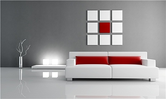 红色,灰色,休闲沙发