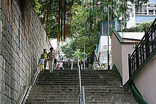 梯子,街道,中心,香港