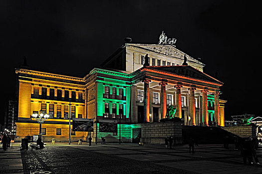 音乐厅,御林广场,光亮,节日,2009年,柏林,德国,欧洲