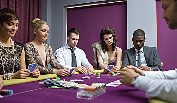 人,纸牌,桌子,赌场