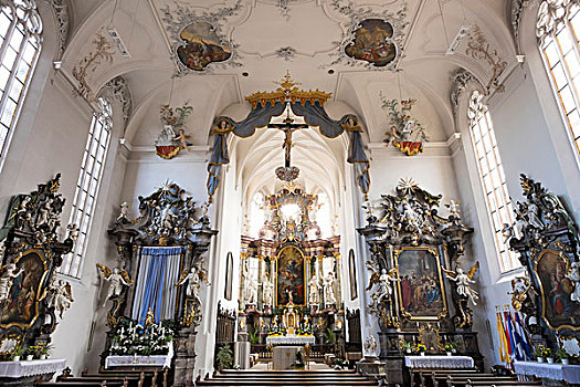 教区教堂,弗兰克尼亚,巴伐利亚,德国,欧洲