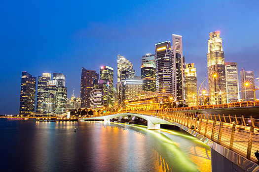 新加坡,市区,日落