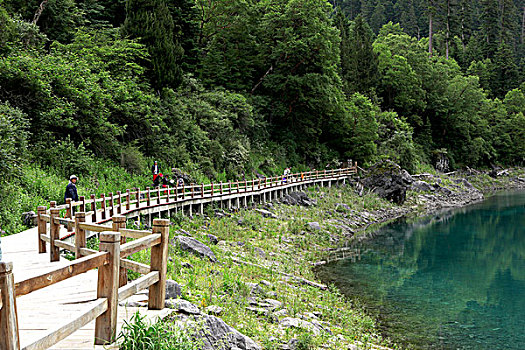 四川九寨沟的栈道