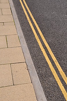 禁止停车,线条,双黄线,沥青,道路