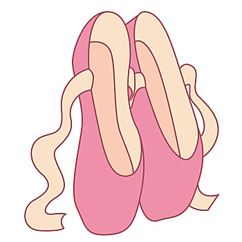 芭蕾舞鞋,旧式,矢量