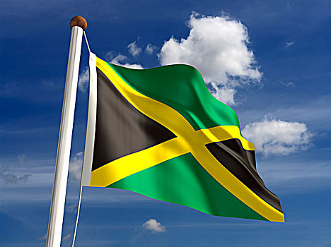 牙买加,旗帜,裁剪,小路