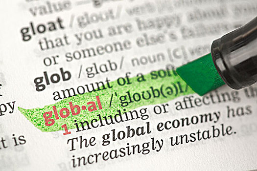 全球,定义,突显,绿色,字典
