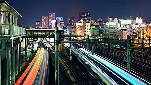 东京,日本,五月,地铁,车站,夜晚,首都,城市,区域,世界