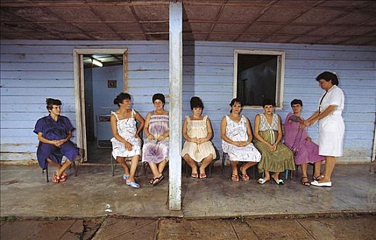 孕妇,产前,医院,等待,怀孕,古巴,中美洲