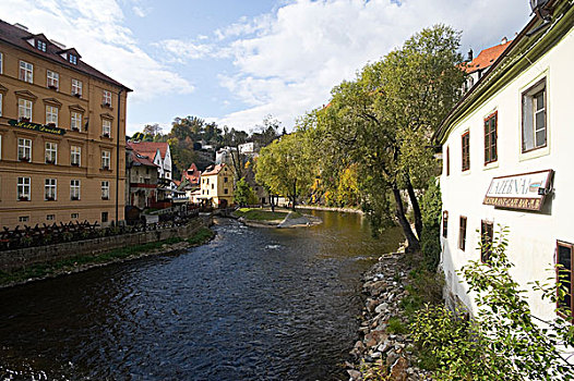 捷克克鲁娒洛夫老城,krumlov,伏尔塔瓦河