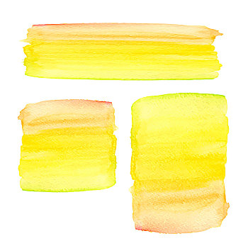 黄色,水彩,画刷