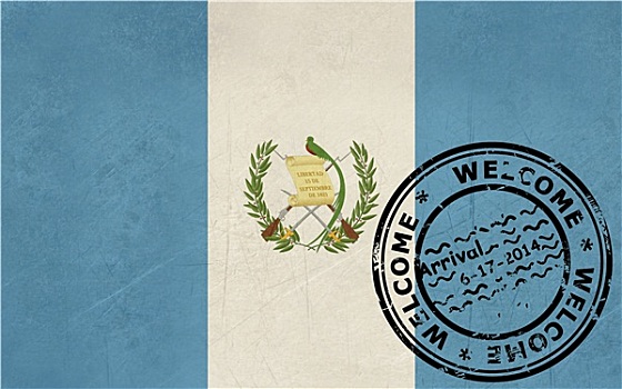 欢迎,危地马拉,旗帜,护照