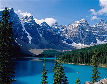 班芙国家公园,冰碛湖,班芙,落基山脉,艾伯塔省,加拿大