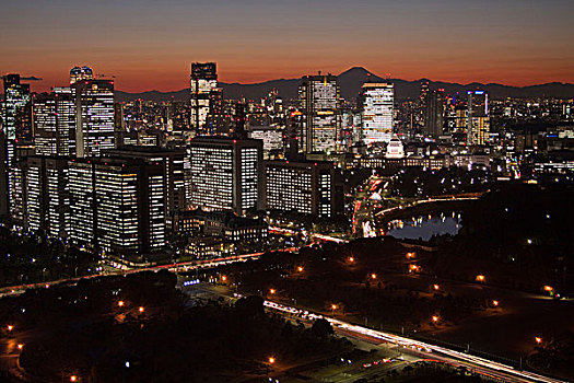 东京,夜晚,日本,亚洲