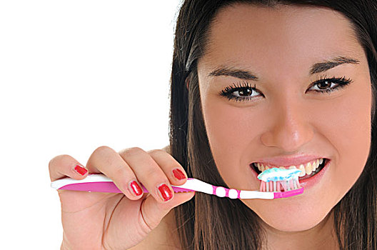 牙齿保健,概念,美女,年轻,女人,牙刷