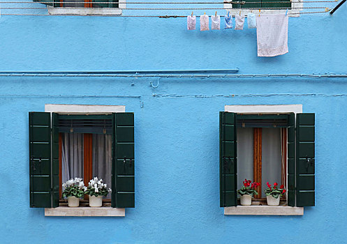 蓝色,建筑,窗户