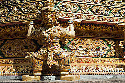 雕塑,监护,寺院,庙宇,轻拍,攀牙,泰国,东南亚