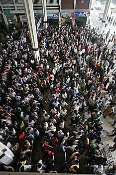 家,捆绑,人,一堆,火车站,孟加拉,铁路,车票,数字,长,队列,食物,早,早晨