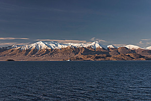 山,奥斯卡,峡湾,东北方,格陵兰,国家公园,北美