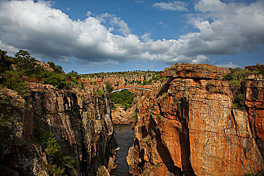 旅游,步行桥,河,幸运,布莱德河峡谷,自然保护区,靠近,普玛兰加省,南非