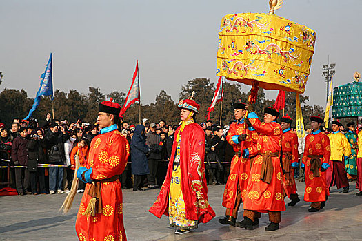 春节在天坛公园举行的祭天表演