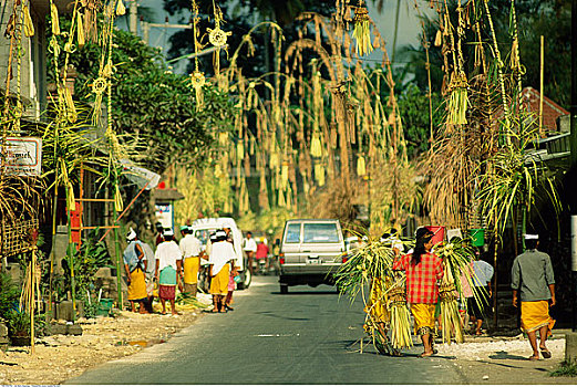 街景,巴厘岛,印度尼西亚