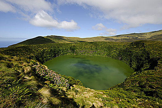 火山湖,岛屿,亚速尔群岛,葡萄牙