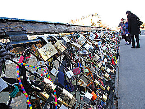 法国,巴黎,喜爱,挂锁,桥