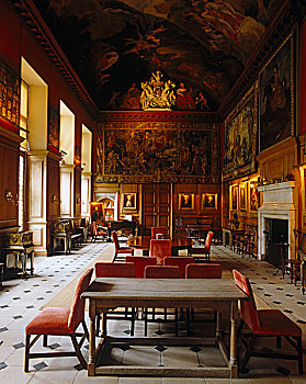 天花板,大厅,装饰,17世纪,绘画,橡树