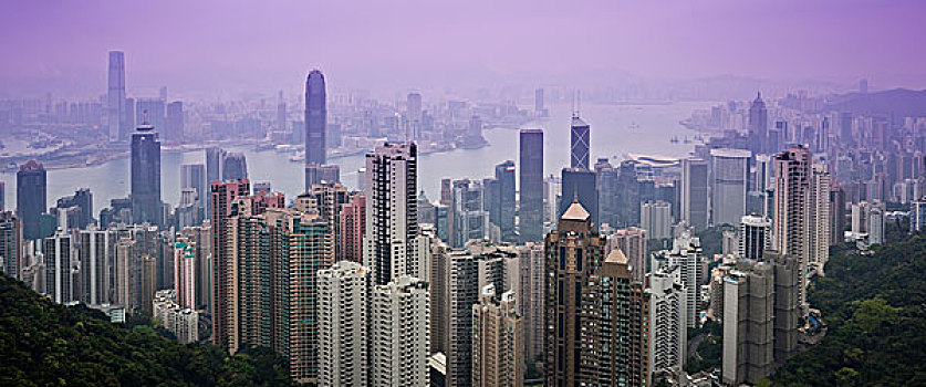 香港的天际线,查看从太平山顶