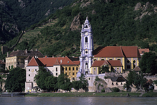奥地利,多瑙河,瓦绍,山谷,教堂