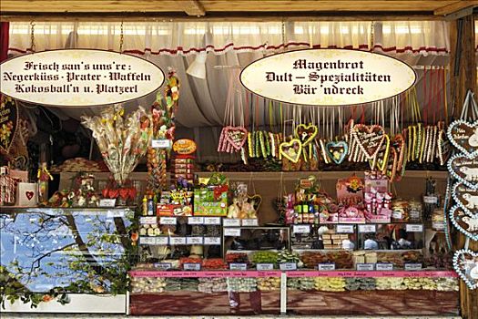 货摊,销售,甜食,传统市场,慕尼黑,巴伐利亚,德国,欧洲