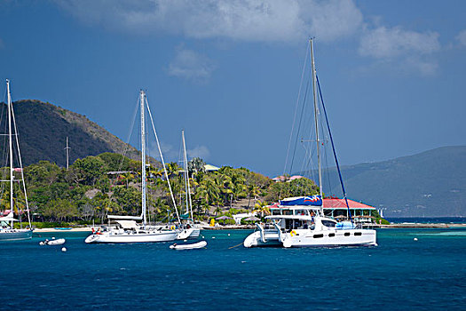 加勒比,英属维京群岛,码头,帆船,锚,正面,大幅,尺寸