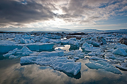 冰,冰河,泻湖,东方,冰岛,欧洲